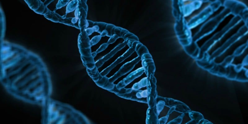 DNA helix blue