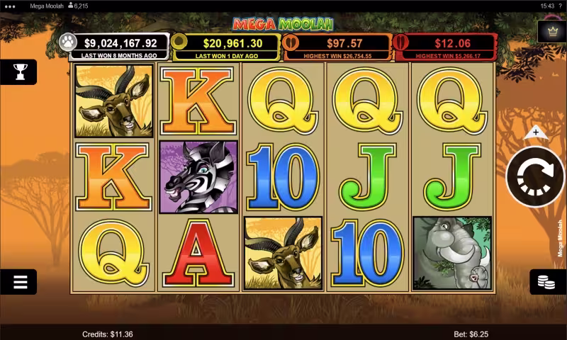 Mega Moolah Screenshot