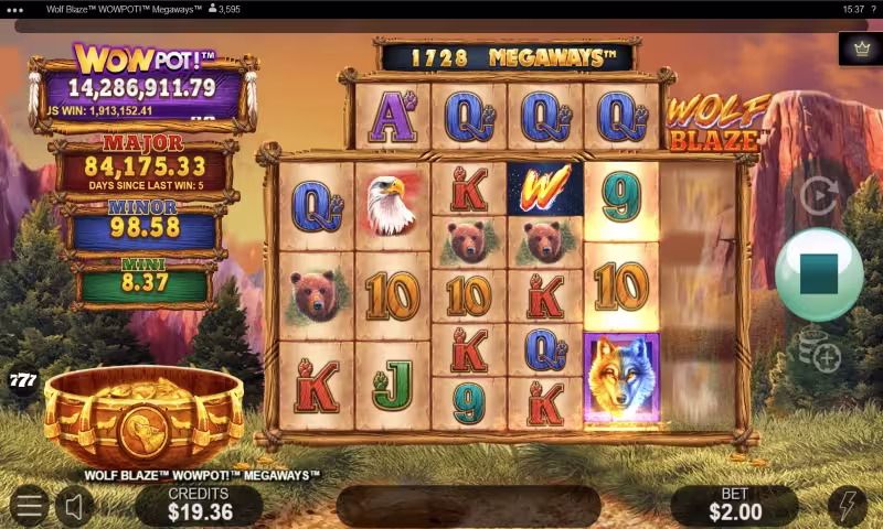 Wolf Blaze™ WOWPOT! Megaways™ Screenshot