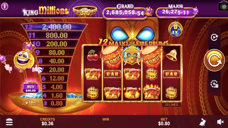 12 Masks of Fire Drums™ King Millions™ Imagen 2