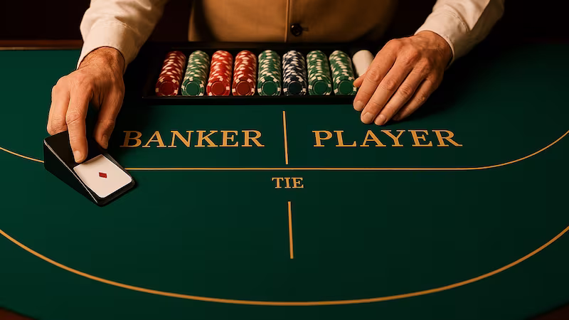 Banker at casino table