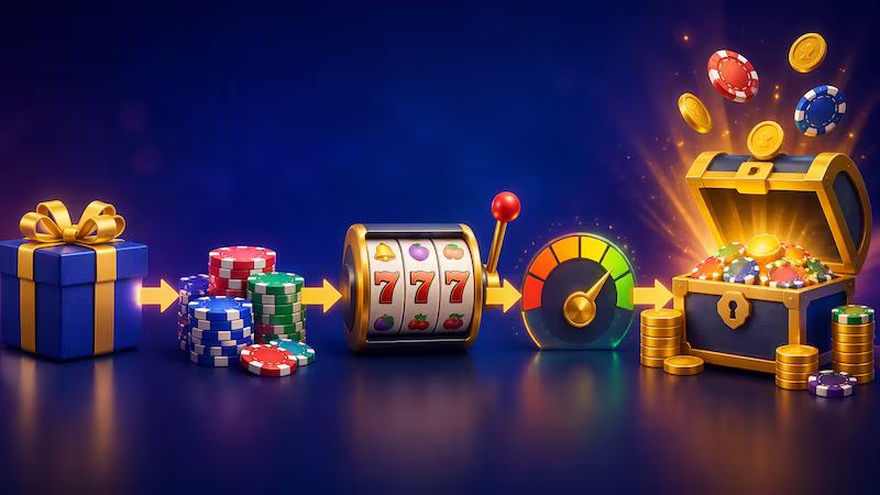 Casino chips, slot, and bonus