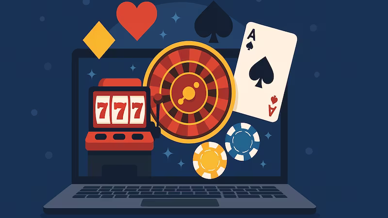 Casino games on laptop