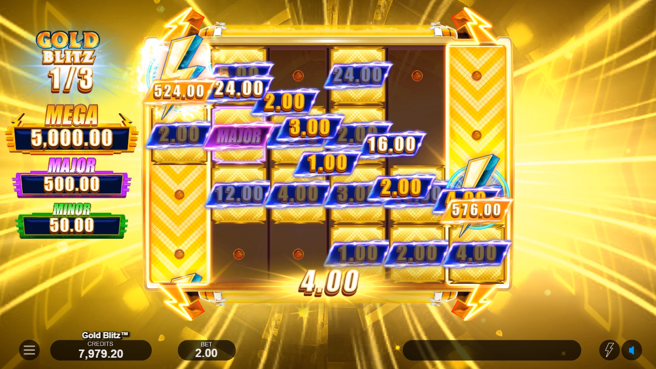 screen shot of gold blitz slot game general win