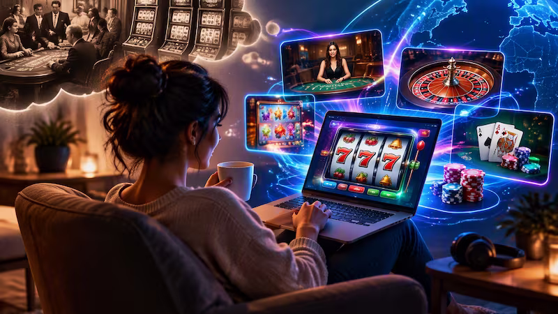 Online casino technology on laptop