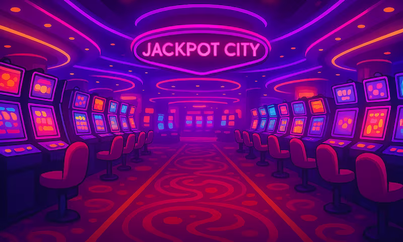Casino setting with brand name in image