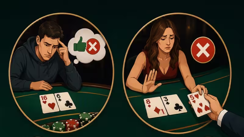 Errores comunes que cometen los jugadores de blackjack