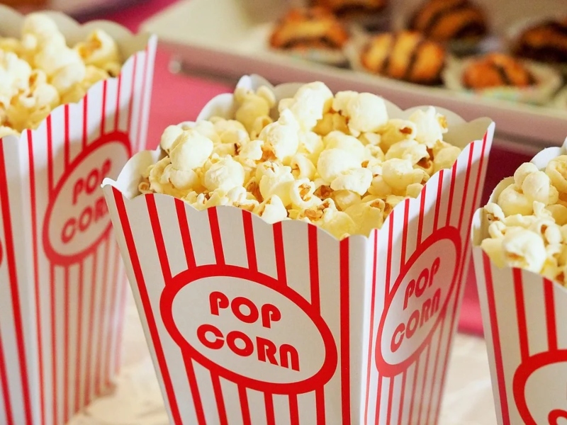 A box of movie popcorn.