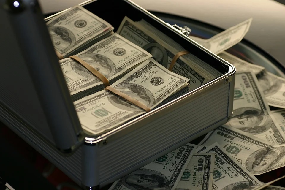 A suitcase of money.