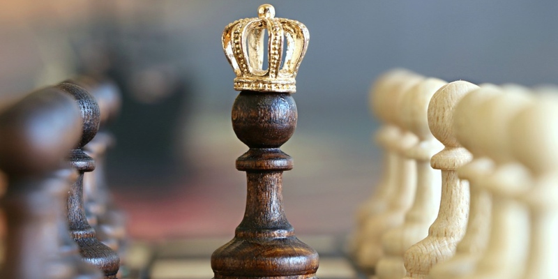 A chess piece in a chess tournament