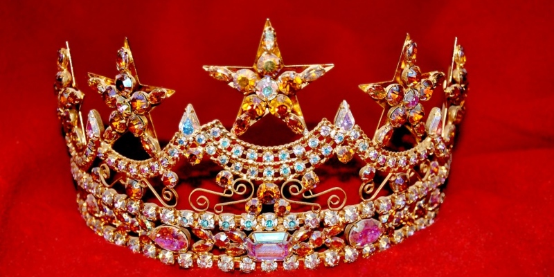 A royal crown with jewels