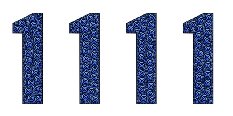 Patrón o secuencia del numeral 1111 en azul
