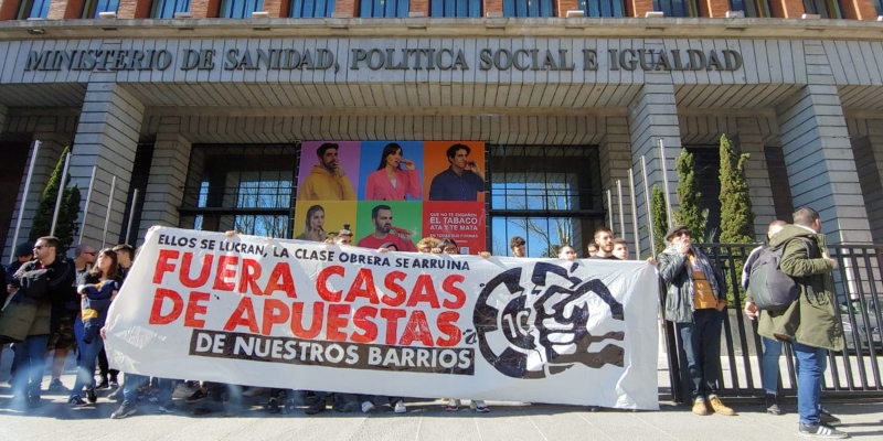 Manifestantes 'Anti-Casas de Apuesta', en España        