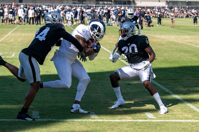 The Raiders at training camp in 2019