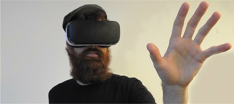 A man using a VR headset