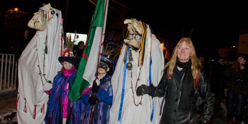 Mari Lwyd horses and party; Spin Casino Blog