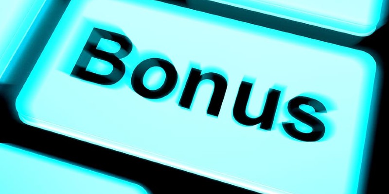 Bonus button in blue hue & black text