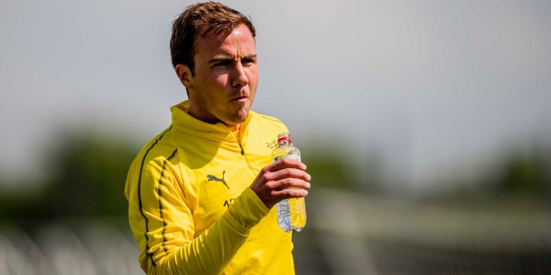 Mario Götze entrenando con el Borussia Dortmund