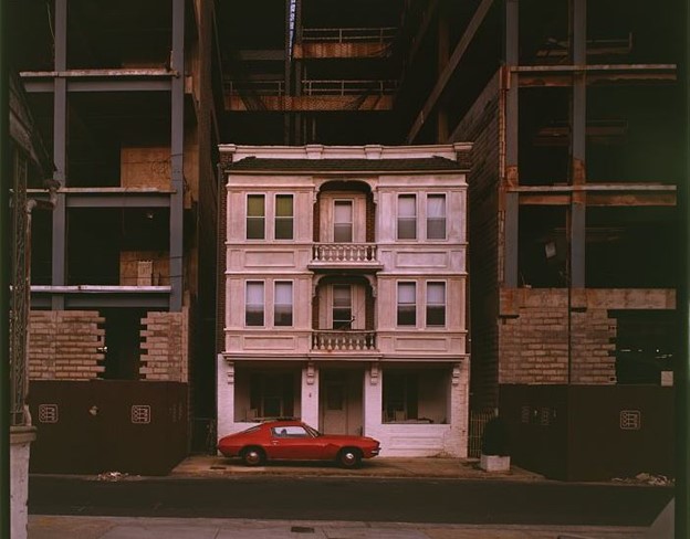 : Vera Coking’s Seashell Boarding House in Atlantic City with the Bob Guccione’s casino built around it.