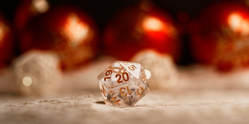 Golden Christmas dice