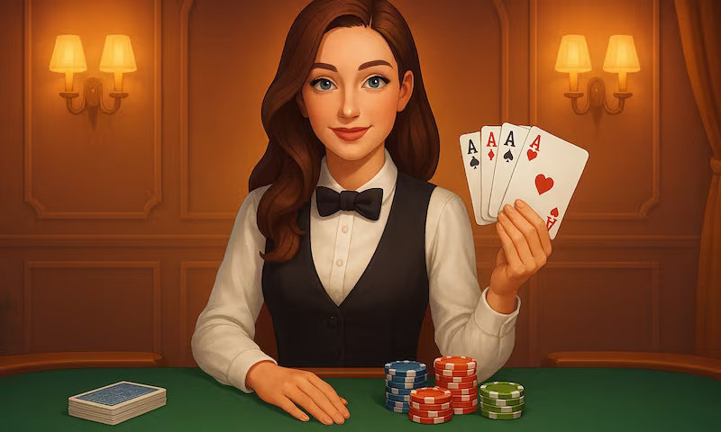 Live dealer at casino