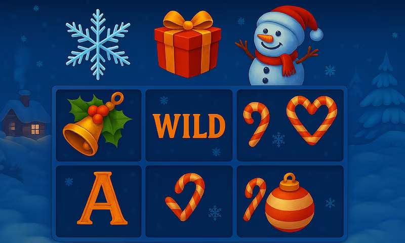 Image of a winter themed online slot game