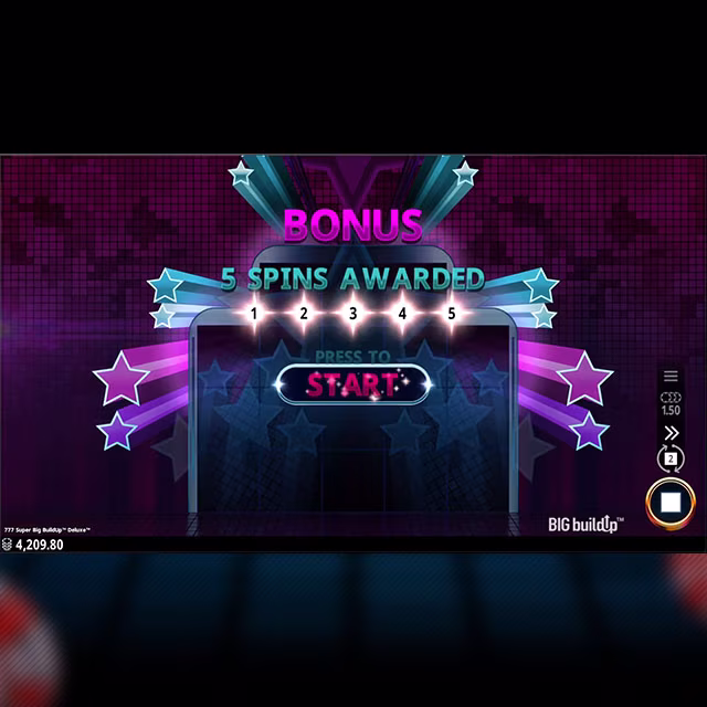777 Super BIG BuildUp™ Deluxe™ 5 Spins Awarded