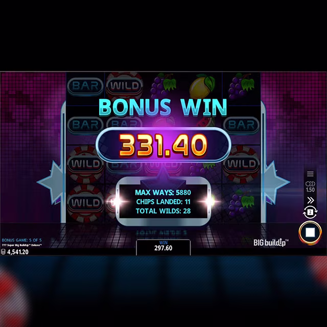 777 Super BIG BuildUp™ Deluxe™ bonus win