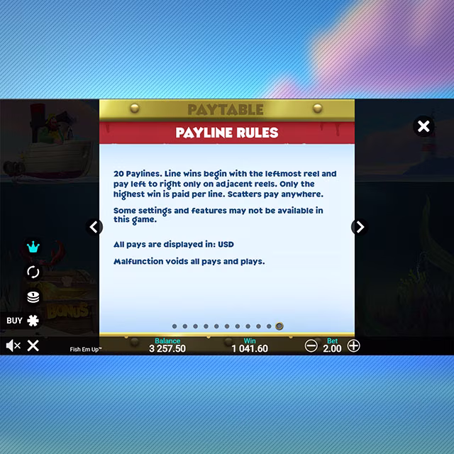 Fish 'Em Up™ Payline Rules