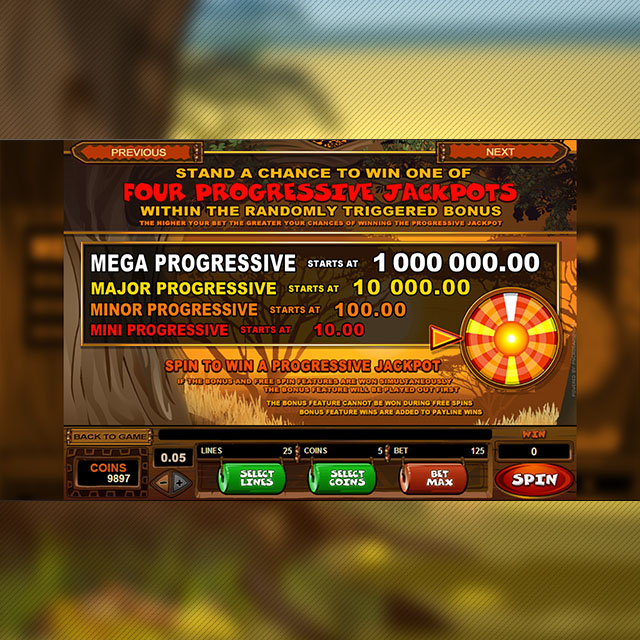 Mega Moolah Progressive Bonus Feature 1