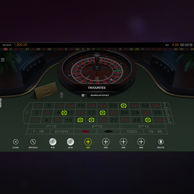Switch European Roulette Favourite Bets