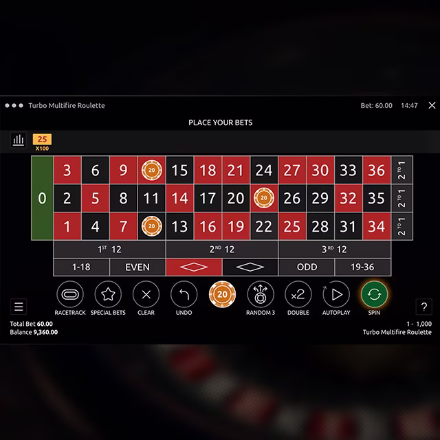 Turbo Multifire Roulette - Haz tus apuestas