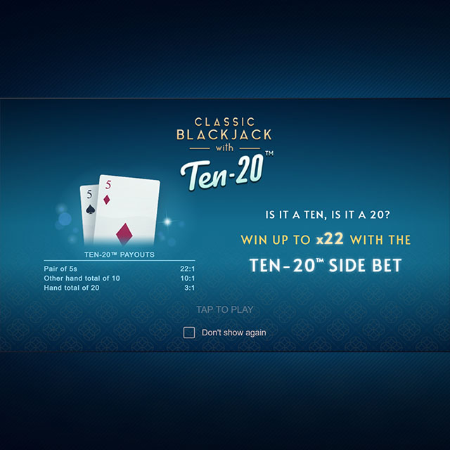 Classic Blackjack with Ten-20 game feature 4