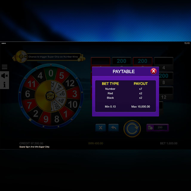 Score, Spin & Win Super Chip Roulette Payout