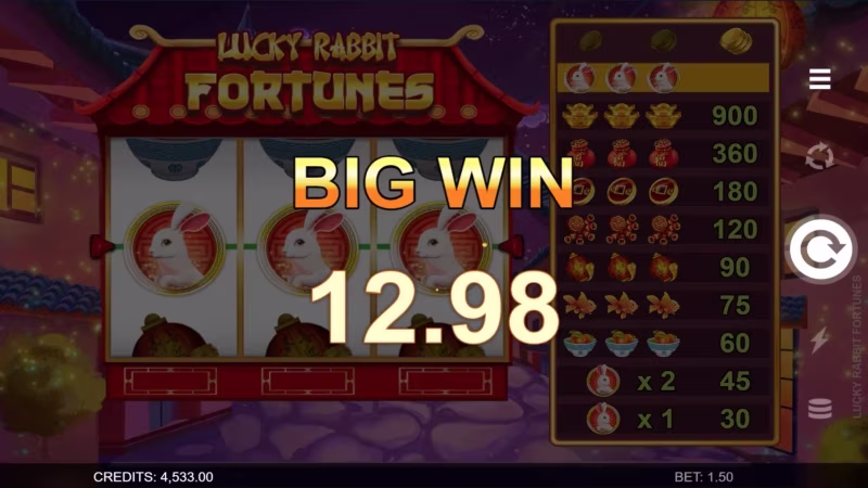 In-play screenshot of big win