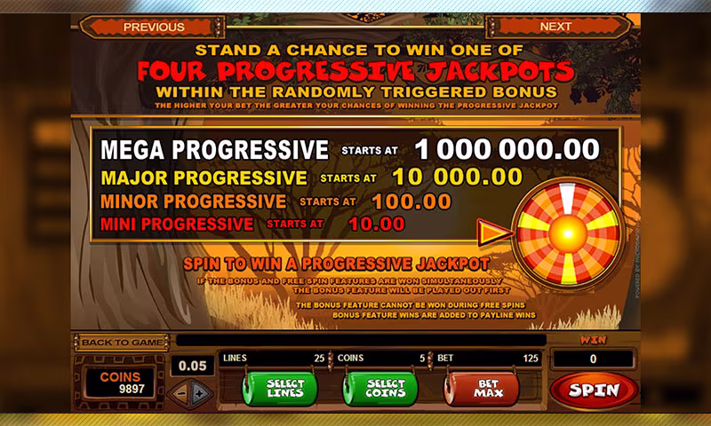 Four Mega Moolah Jackpots screenshot