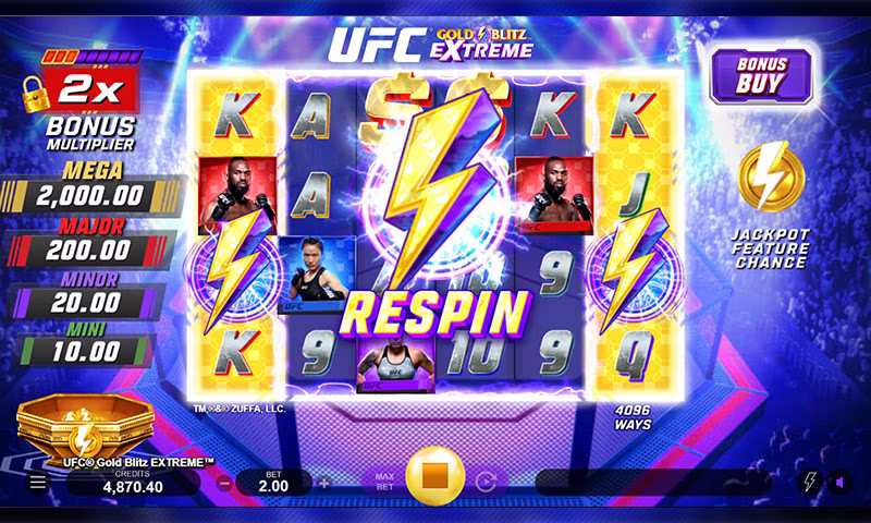 UFC® Gold Blitz Extreme™ Respin Feature