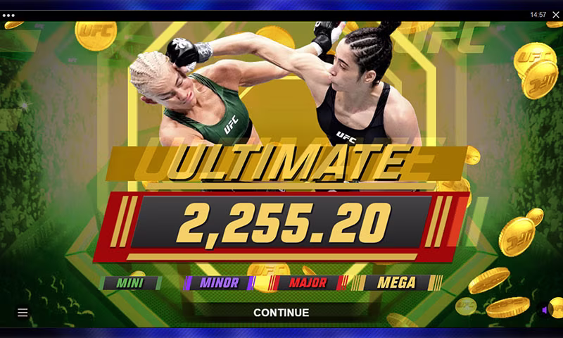UFC® Gold Blitz Extreme™ In-play winnings screen