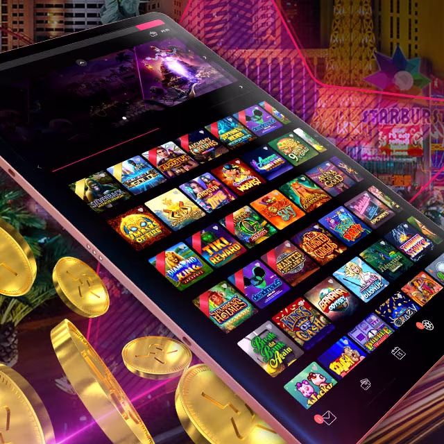 Screen displaying casino game tiles