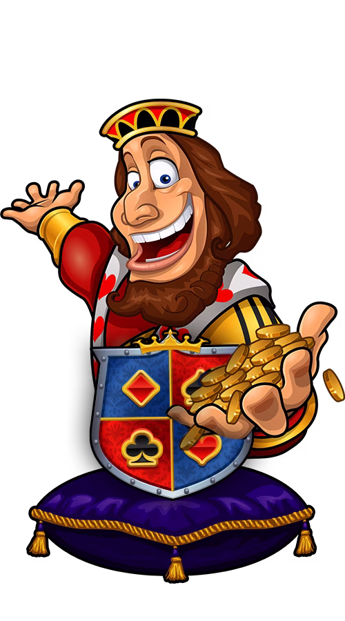 Kings of Cash™ Game Character with gold coins