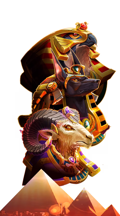 Links Of Ra slot game characters.