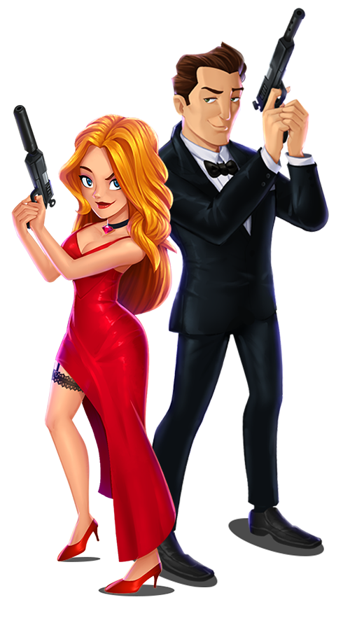 Mr & Mrs SPY™ slot game character.