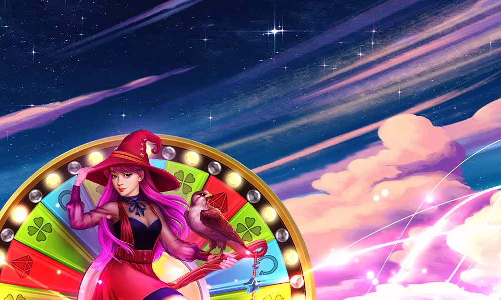 A lady on a prize wheel