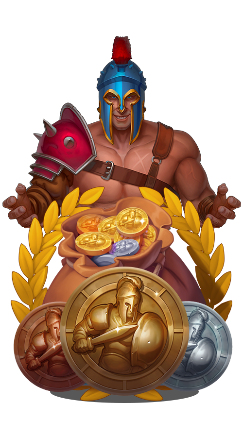Rome Fight For Gold slot game character.