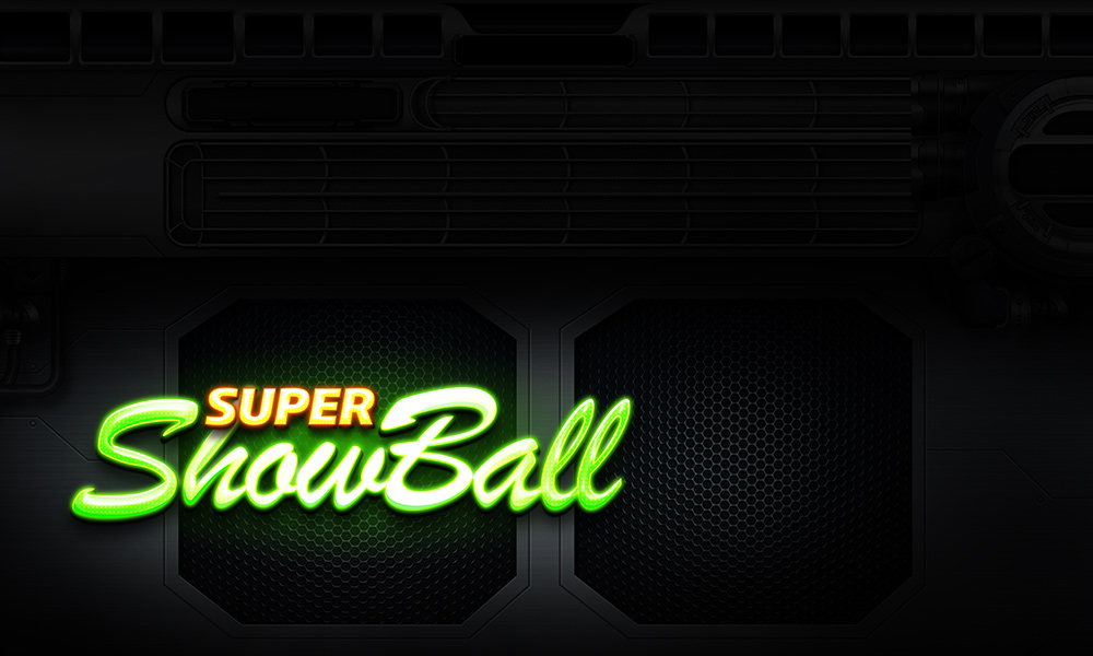 Super Snow Ball logo in neon green
