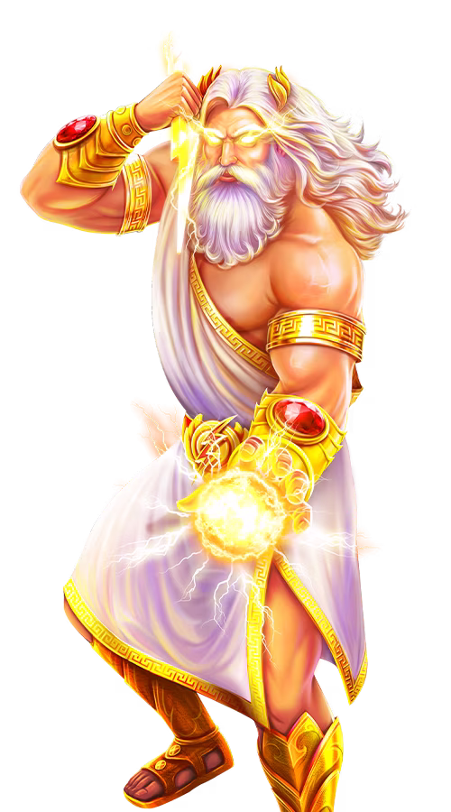 Zeus with lightning bolt