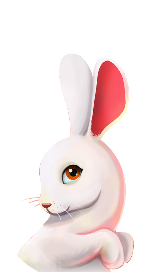 Lucky Rabbit Fortunes slot game character.