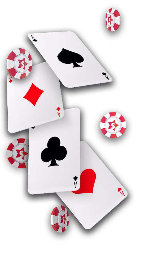 Female casino dealer in gold dress with Texas Hold'em table background