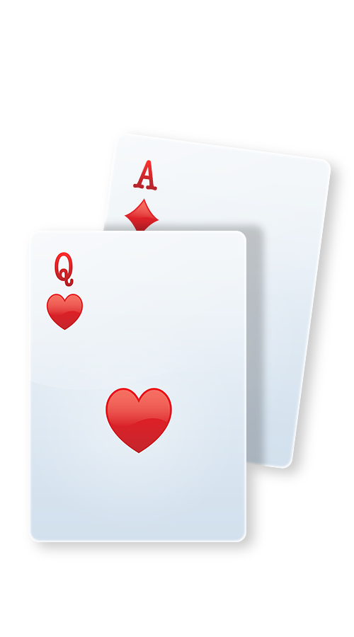 Vegas Single Deck Blackjack Queen and Ace cards