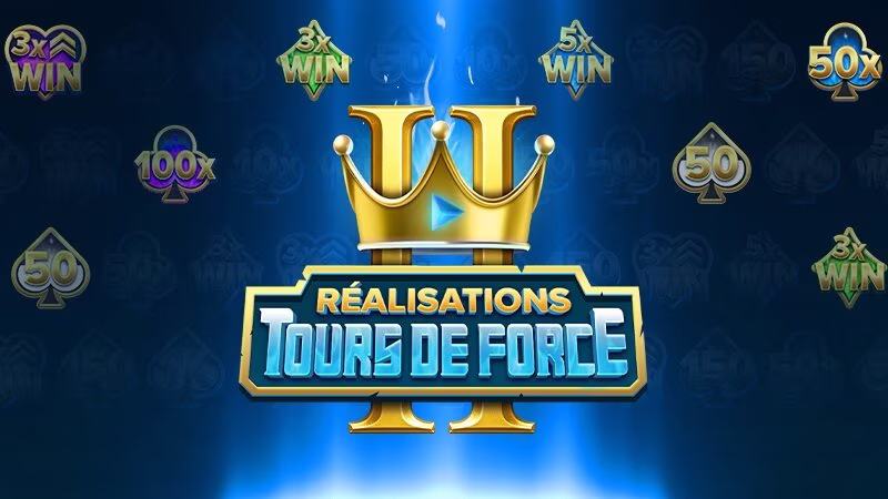 Logo de Achievements Wager Games avec fond violet et icônes de victoire